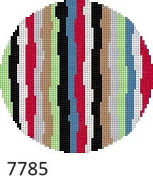 Christmas 7785 Susan Roberts Needlepoint Wave 4" round 18 Mesh