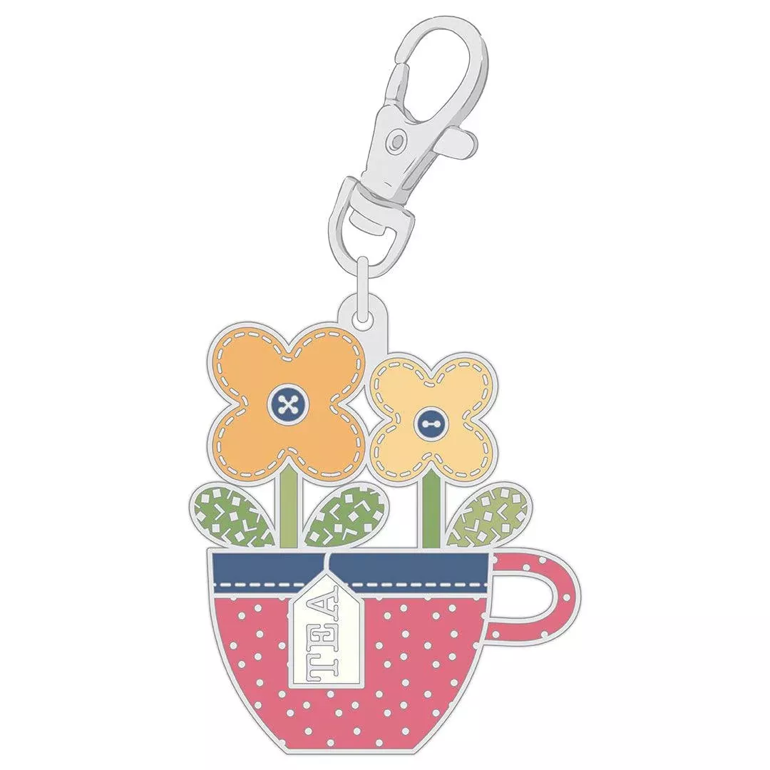 Lori Holt Home Town Happy Teacup Enamel Charm (ST-31085)