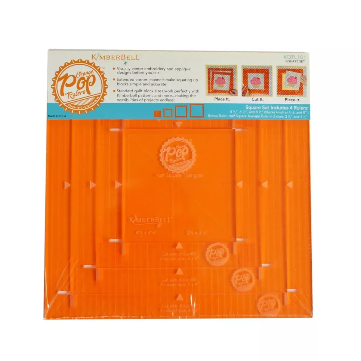 Orange Pop Ruler by KIMBERBELL SQUARE SET